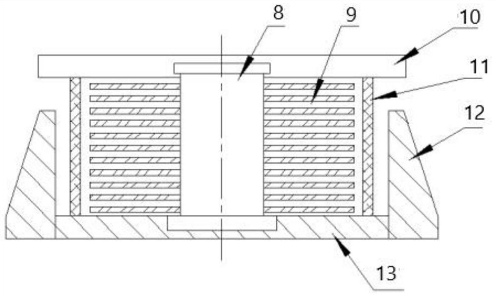 Large-scale antenna with combined shock isolation and absorption structure