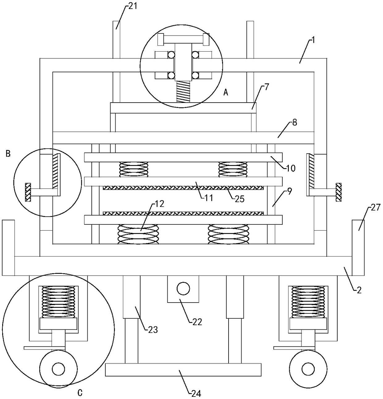 A transfer device for AM-OLED