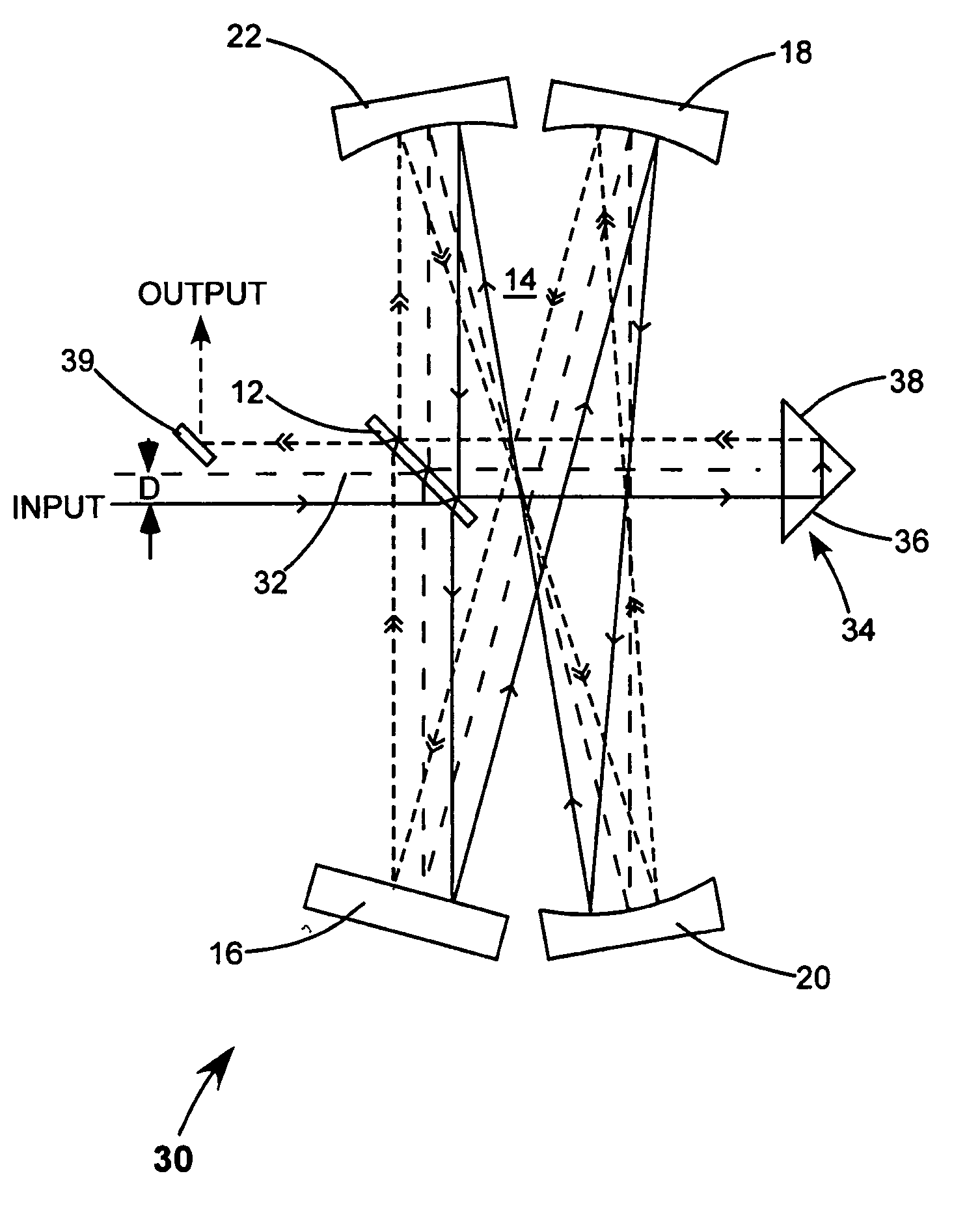 Double-pass imaging pulse-stretcher