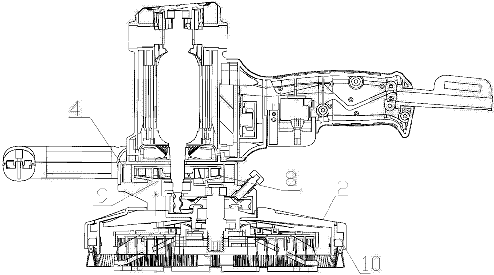 Wall face grinding machine with dust collection device