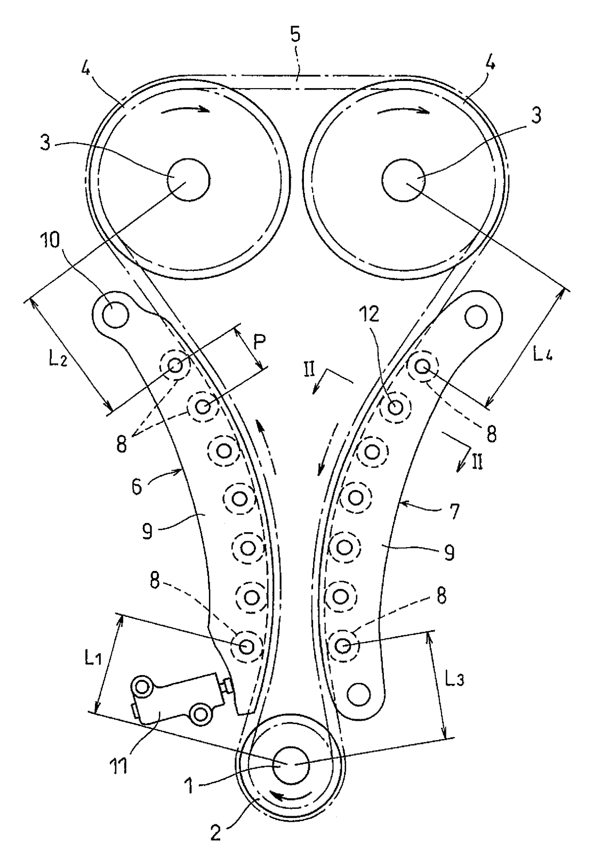 Chain transmission device