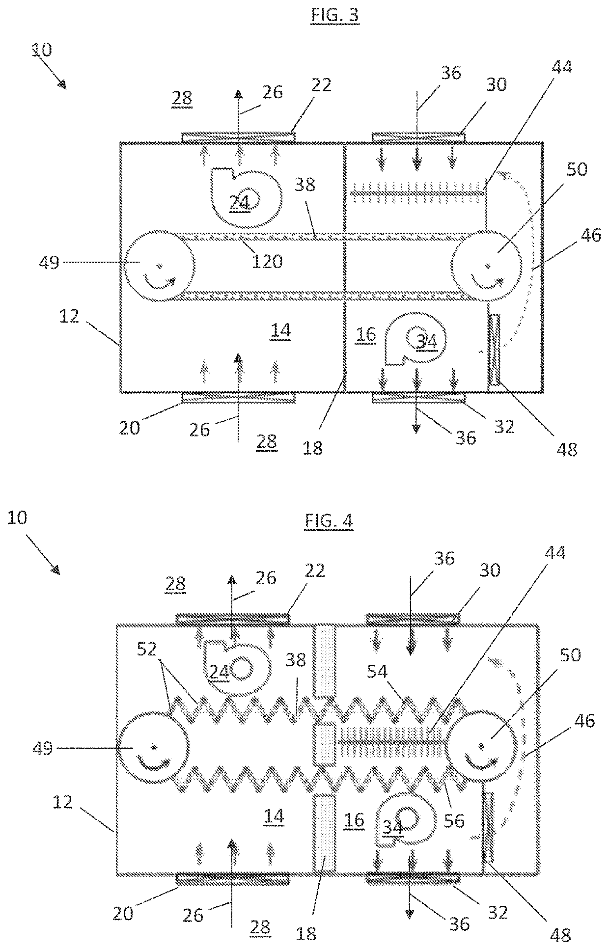 Co2 scrubber with moving bed structure