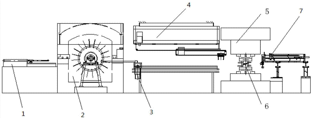 High strength steel plate stamping part thermal forming production automation line