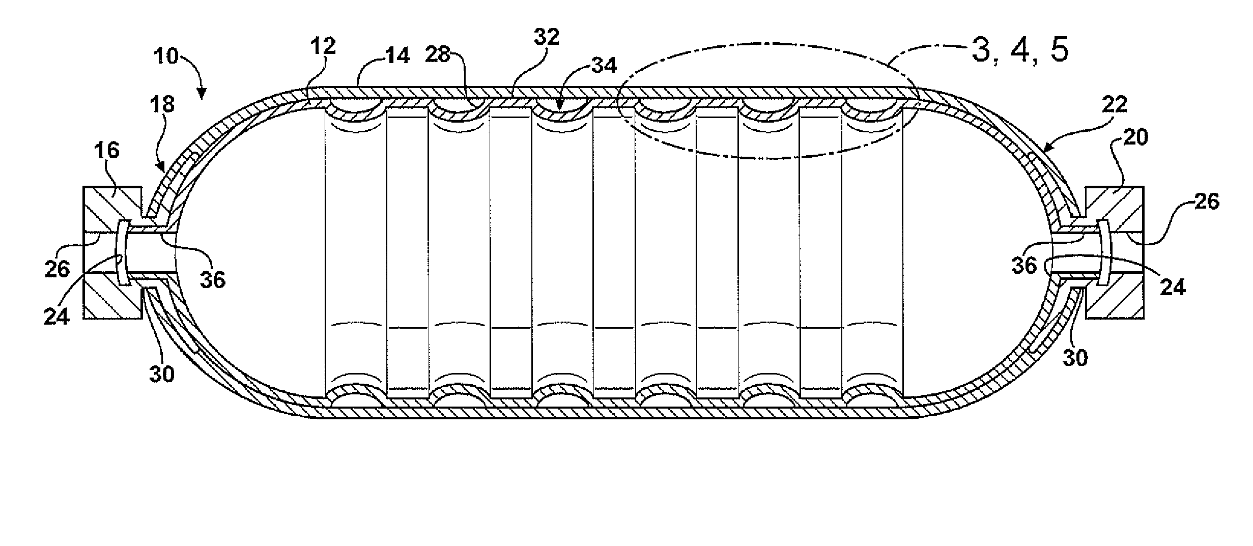 Inner shell for a pressure vessel