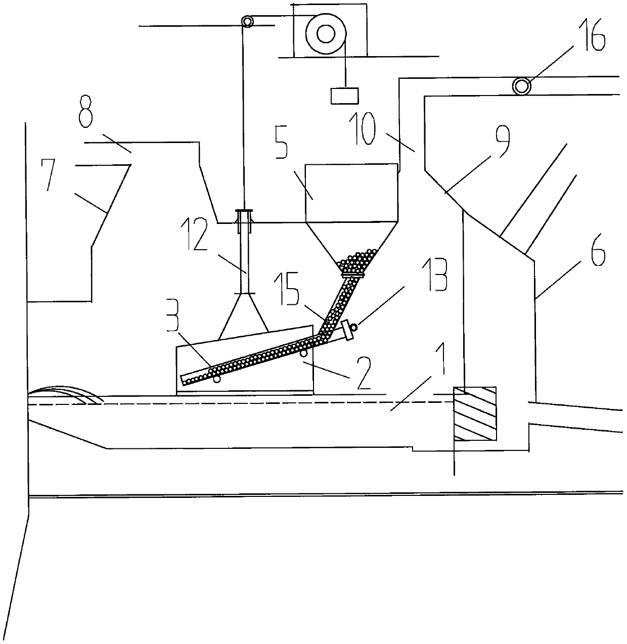 Energy-saving and production-increasing method of preheating pellet materials by blast furnace tap drain hot smoke