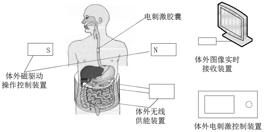 Extracorporeal magnetic control type intelligent electrical stimulation capsule system based on video image navigation