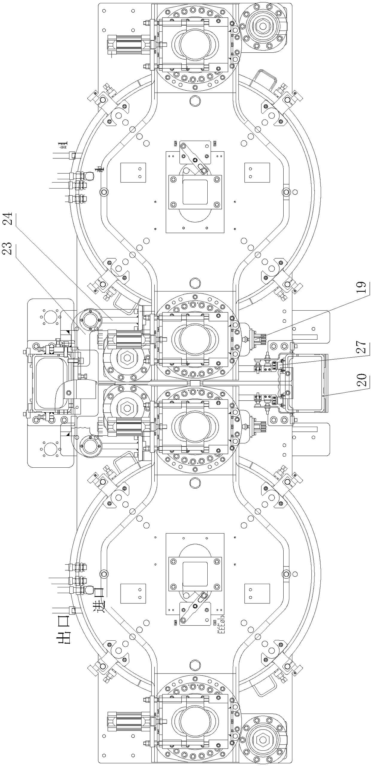 Intelligent double-guide-post hydraulic tire shaping vulcanizing machine and mold changing method thereof