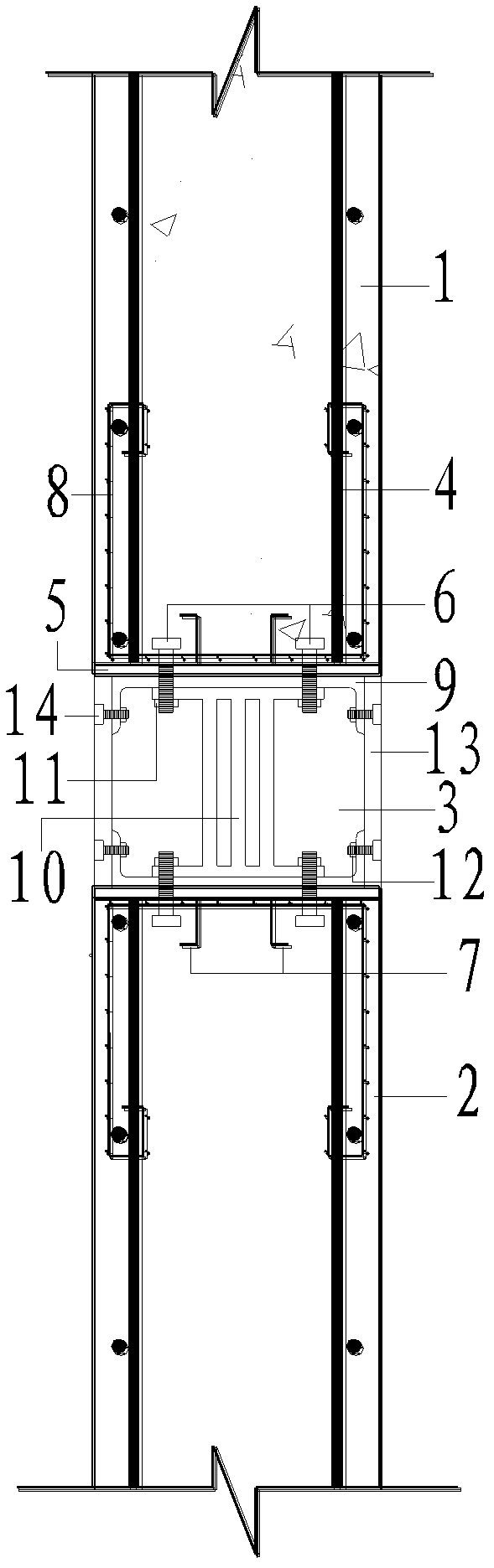 Replaceable connecting joint for wallboard components of precast concrete shear wall structures