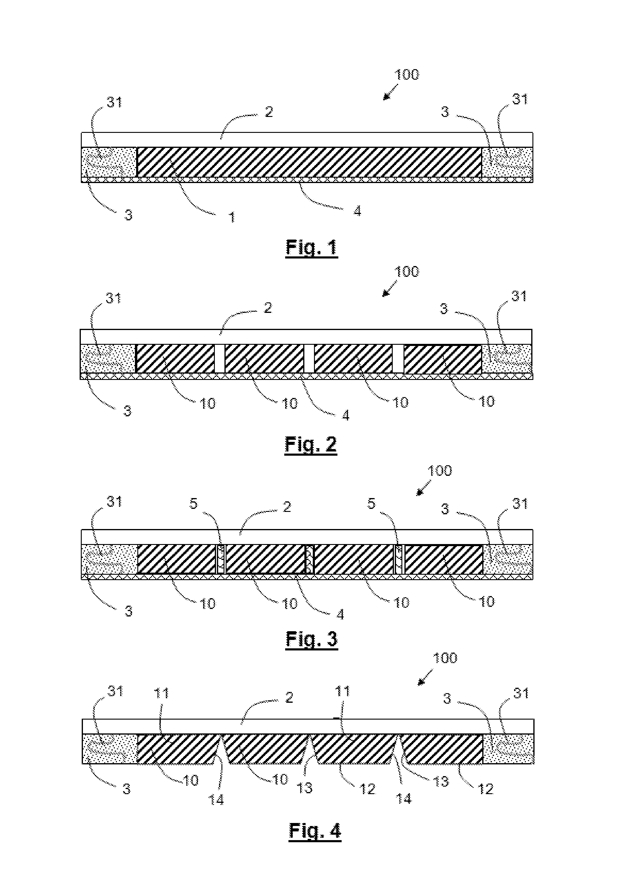 Multilayer lining plate for horizontal support surfaces and method of manufacturing same