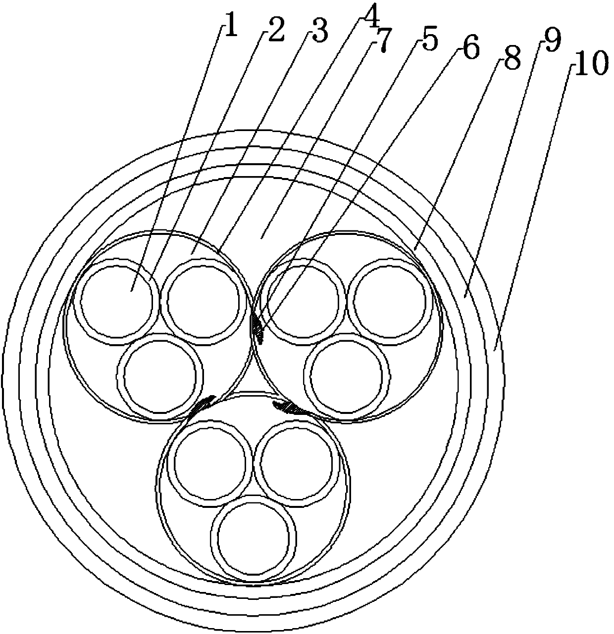 High-strength fireproof and anti-interference cable