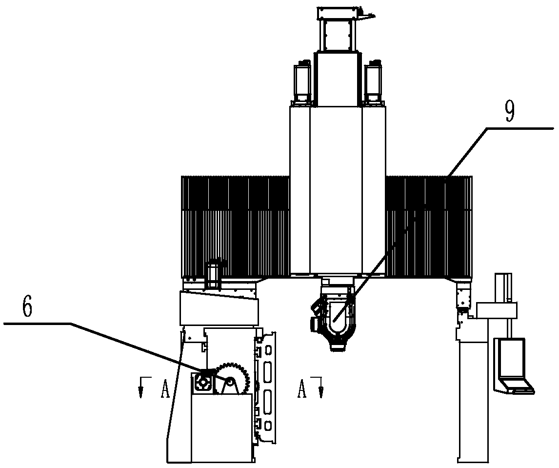 Method and plate flipping milling machine for achieving five-axis gantry horizontal plate flipping milling