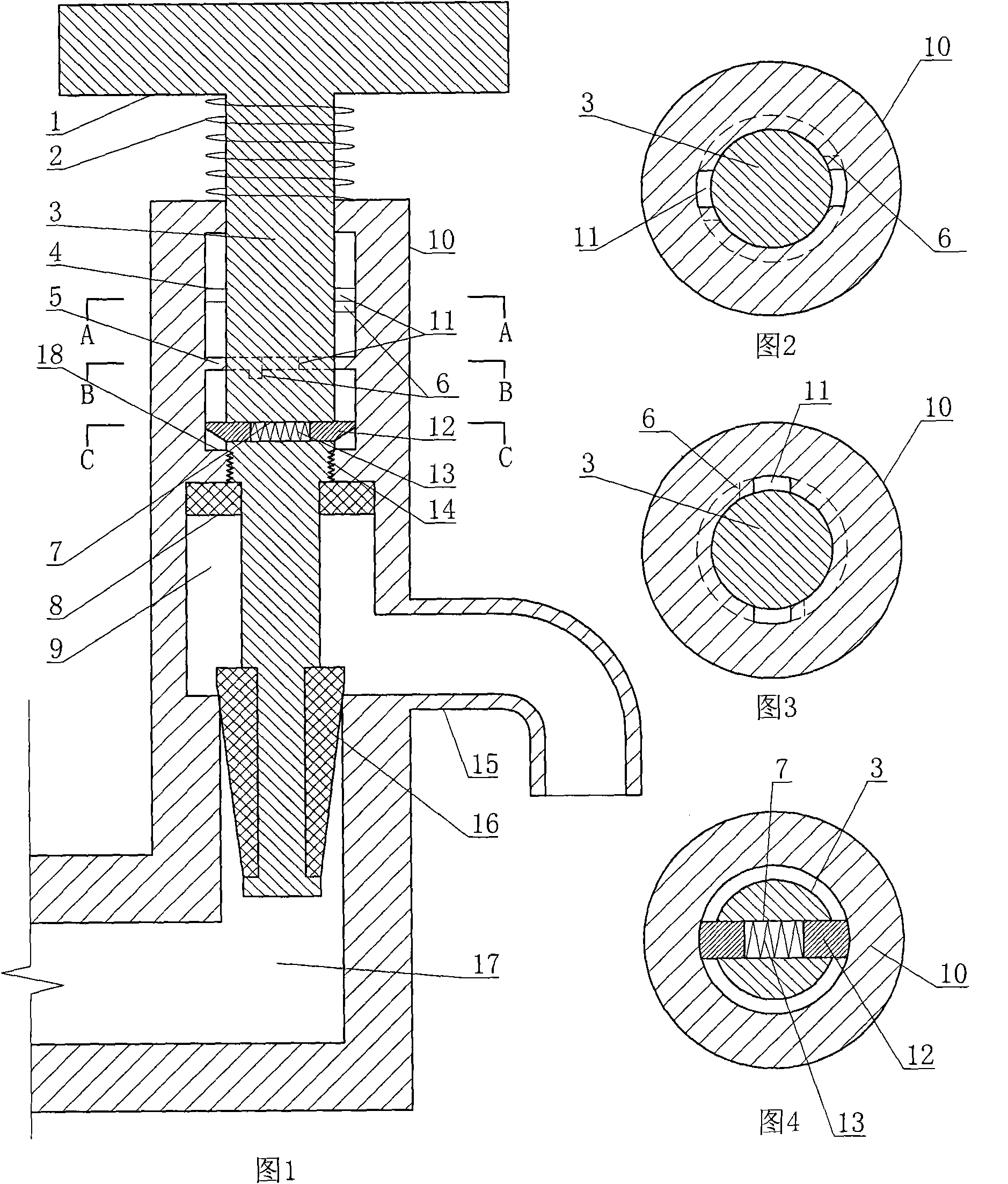 Flow speed sectioned quick water-saving faucet