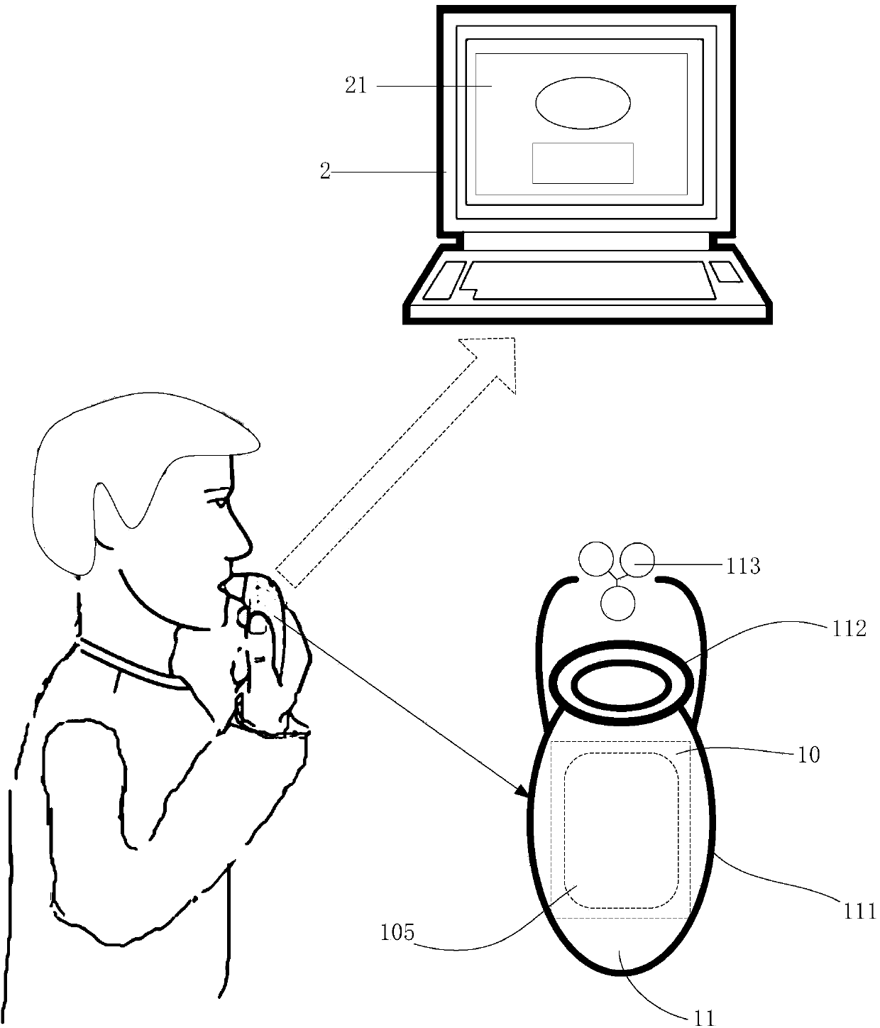 Human-body respiratory training device and respiratory training feedback method