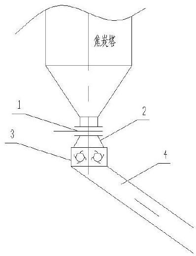 Coke discharging and crushing device