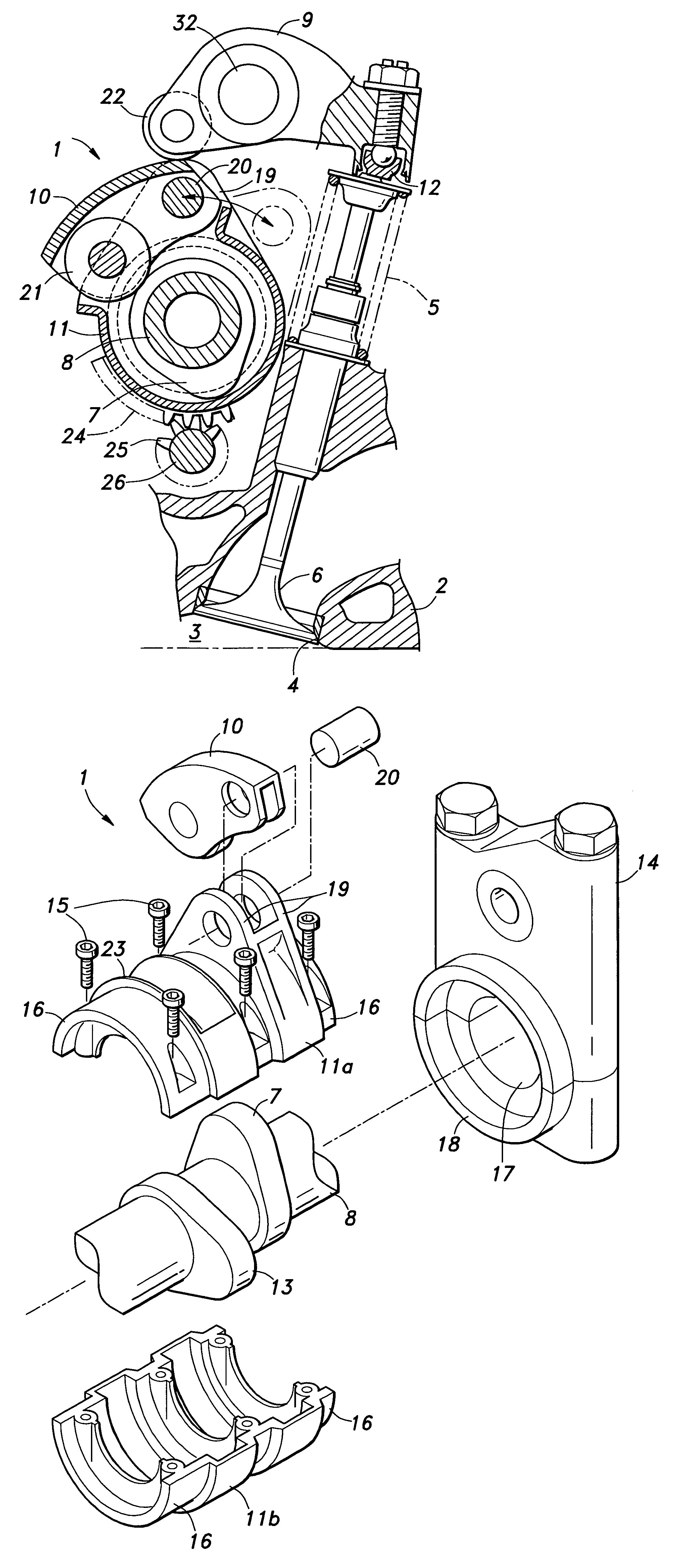 Variable valve actuating device