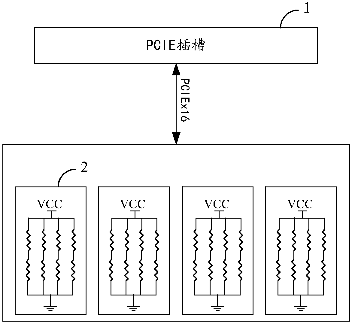 PCIE Riser card and hard disk VPP lighting device