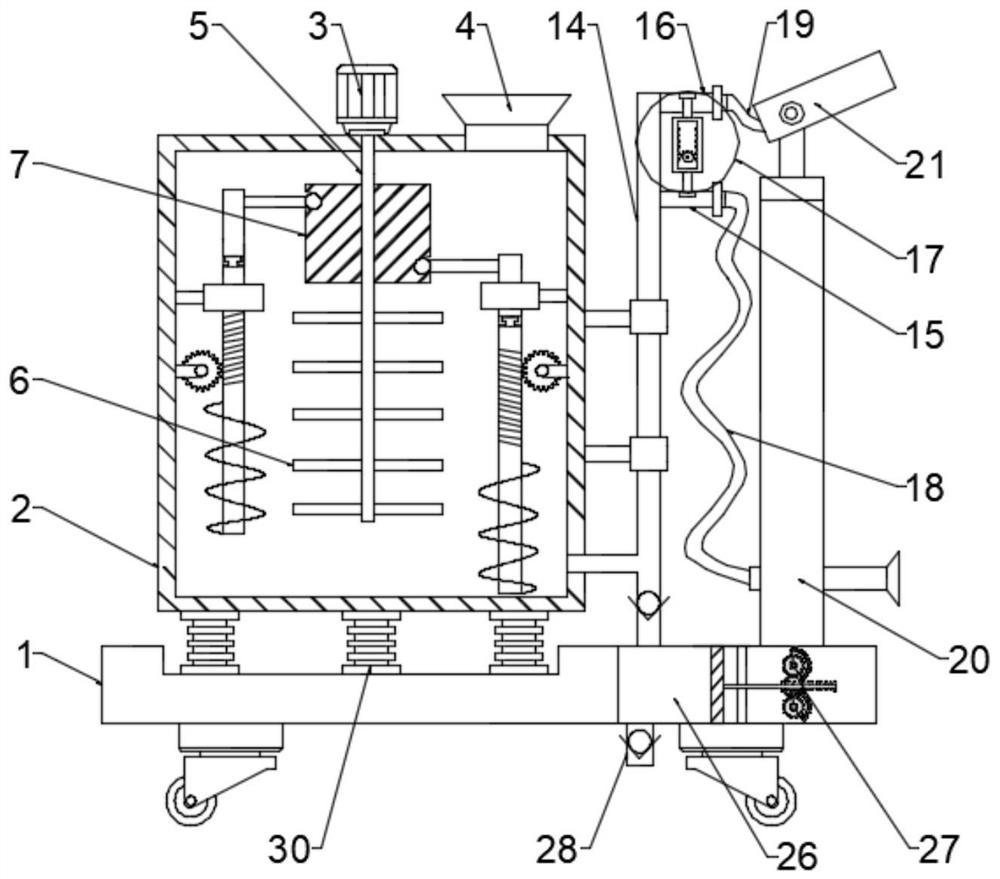 Efficient dust removal device for building construction protection