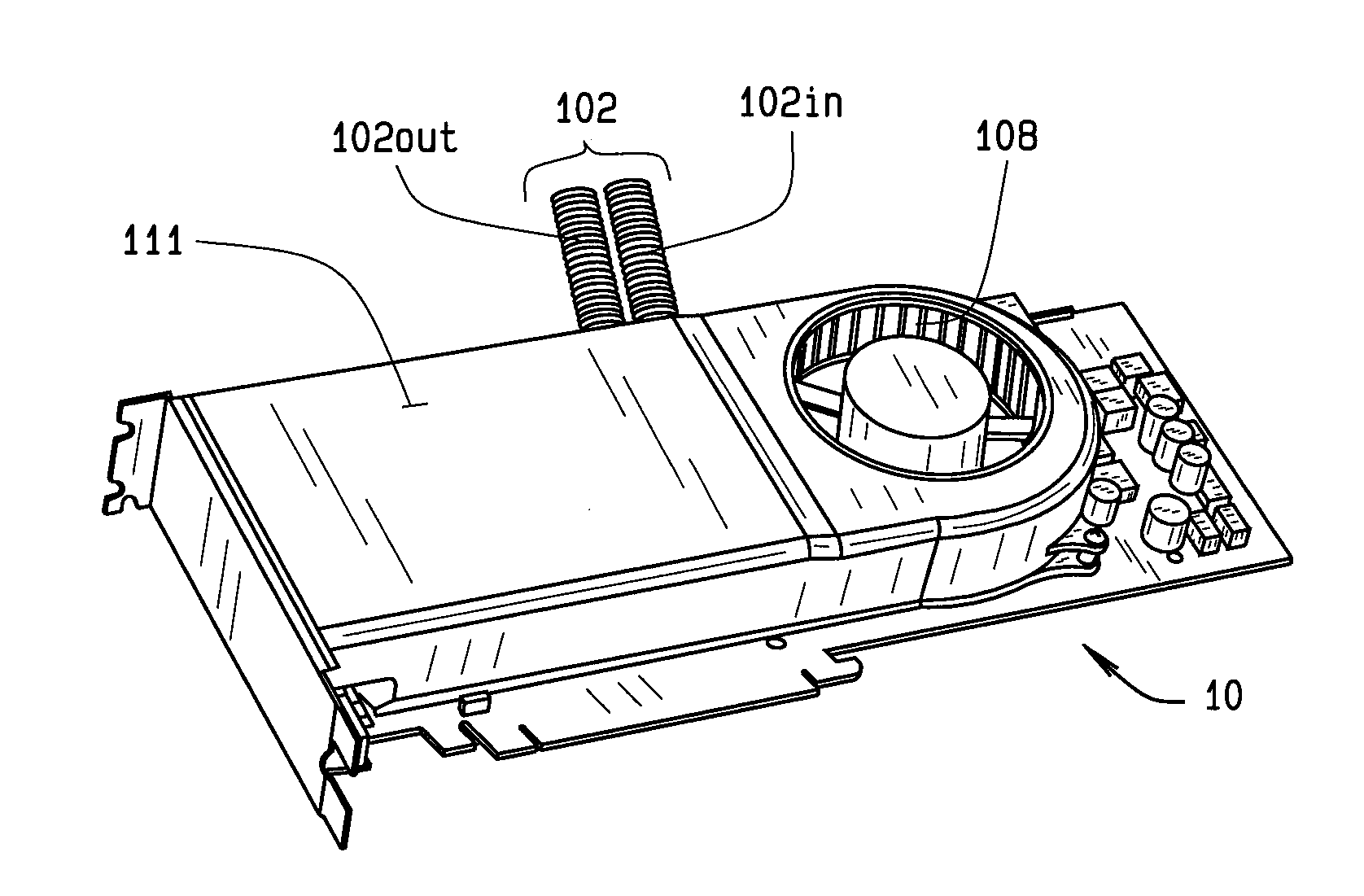 Hybrid liquid-air cooled graphics display adapter