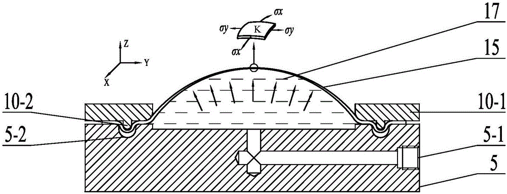 Stress-strain measuring device and method for thin-plate transformation process under complex stress path