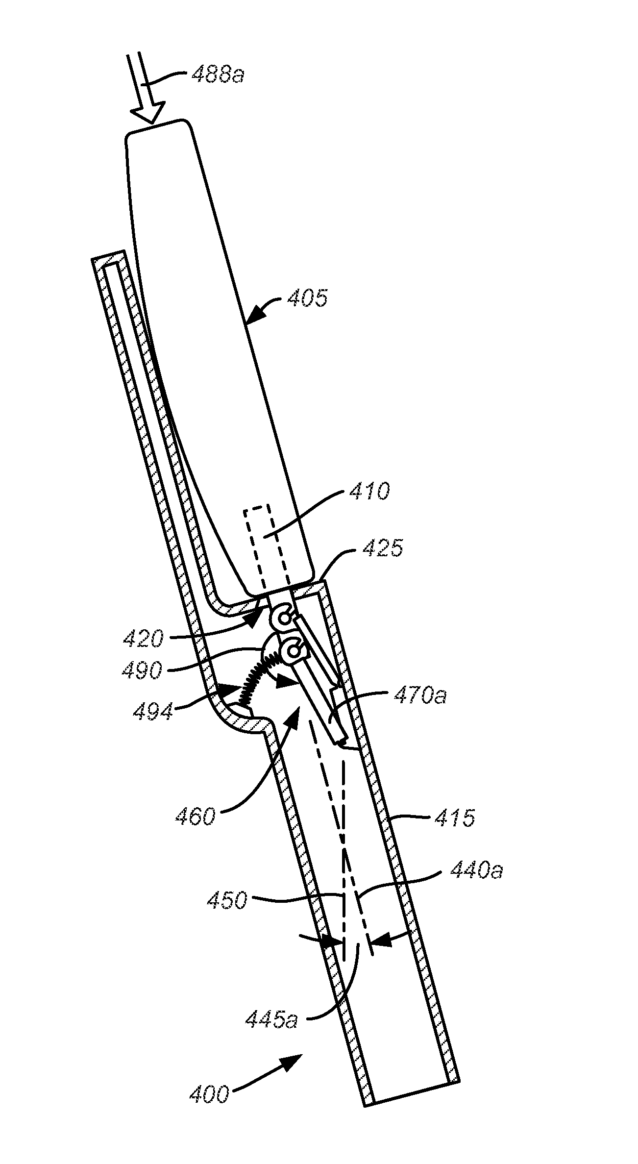 Self-retracting connector for docking device