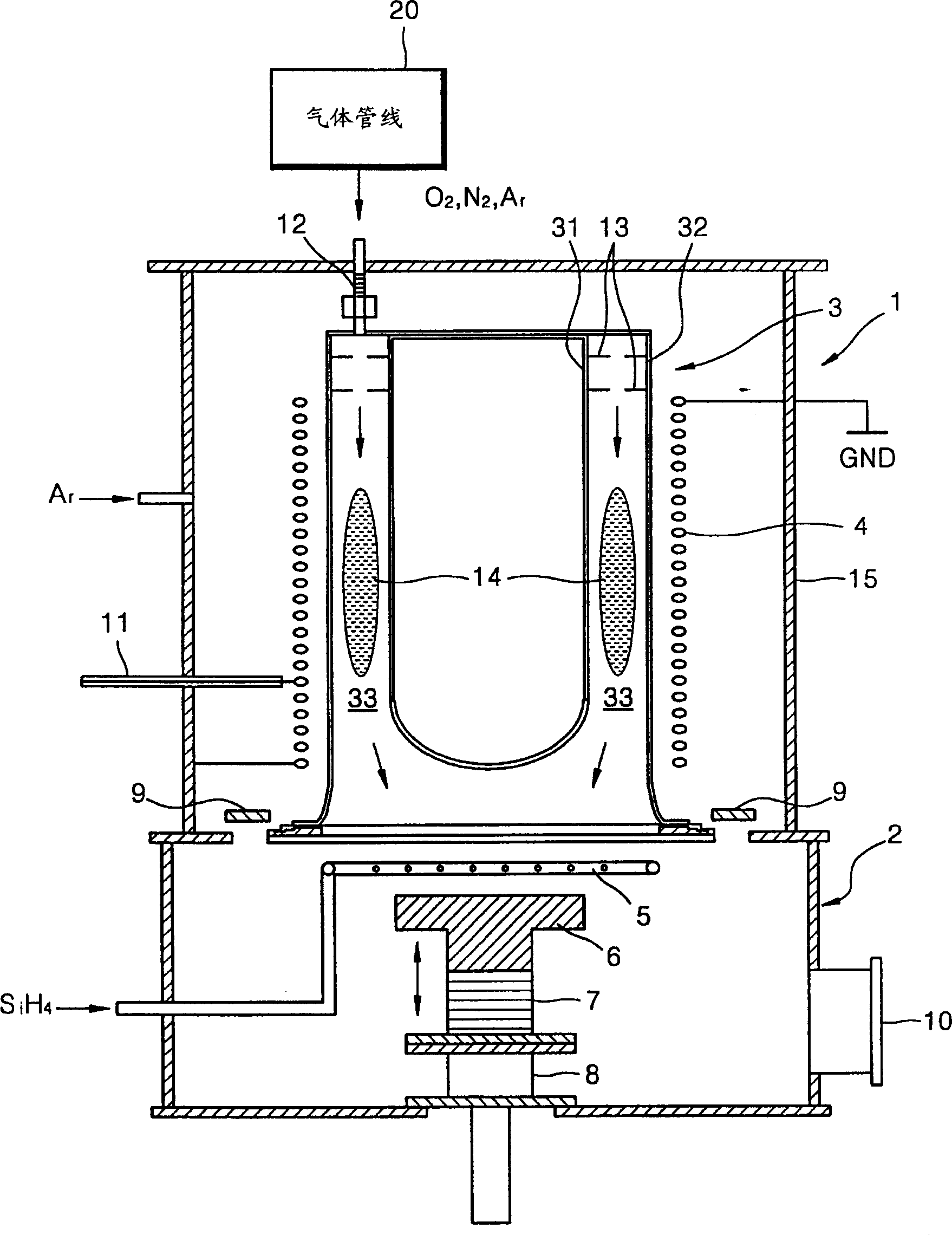 Inductive coupling type plasma device