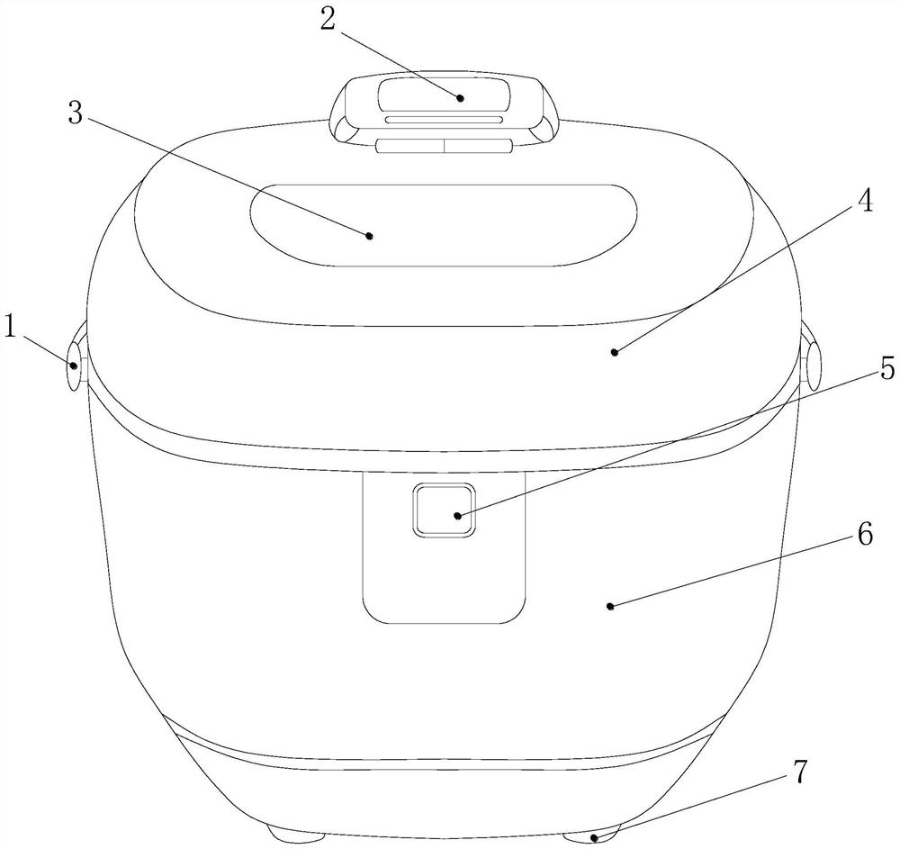 An electric rice cooker with a cooking control device