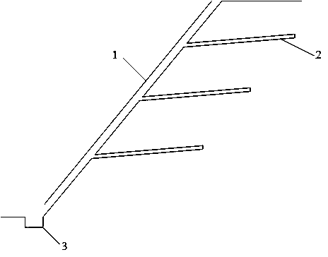 Mine waste dump slope water drainage system and construction method thereof