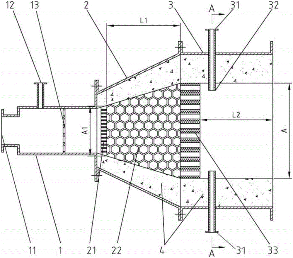 Gas burner and burning method achieving ultra-low nitrogen oxide emission