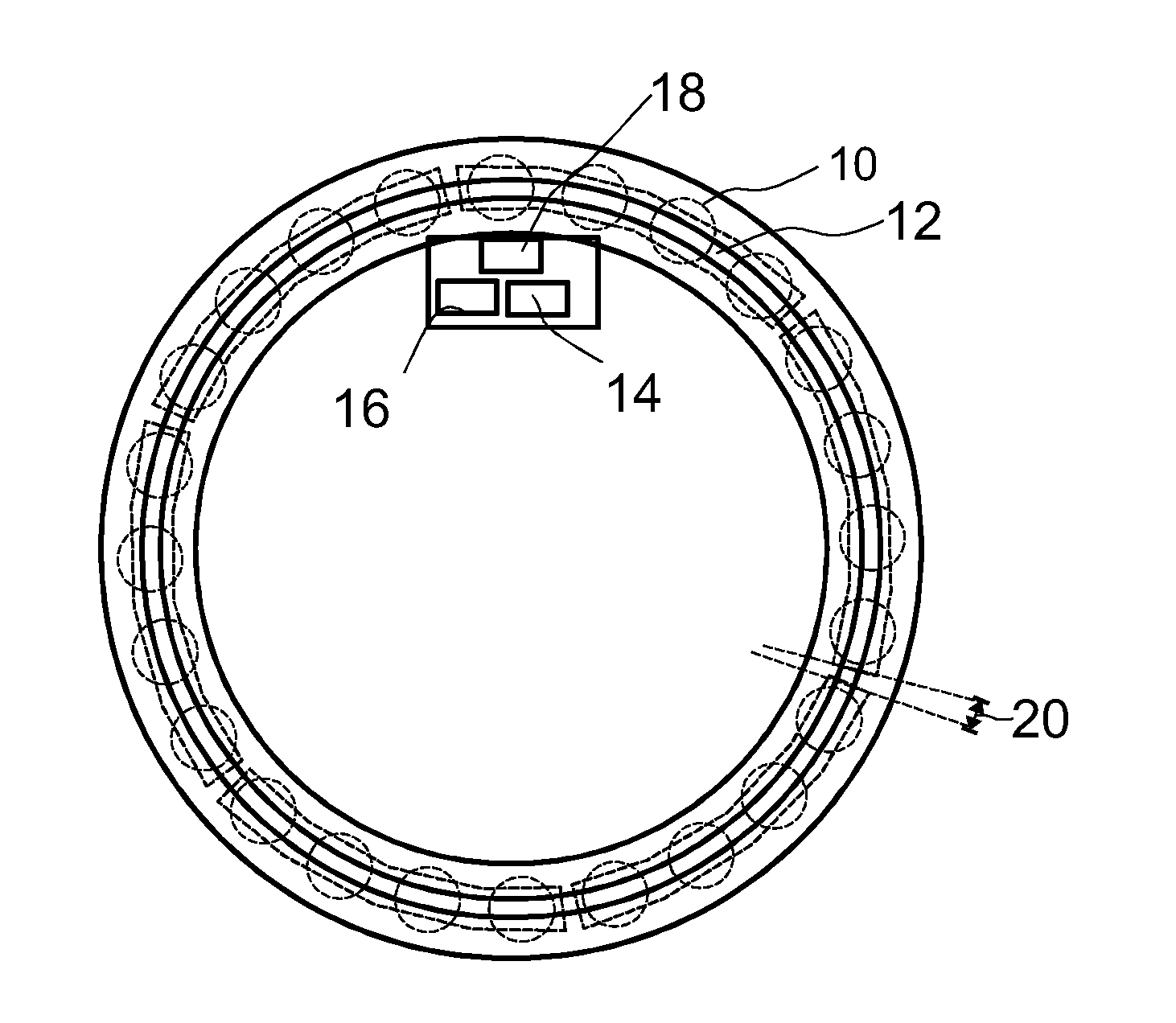 Method and data processing device for determining a spacing of rolling elements