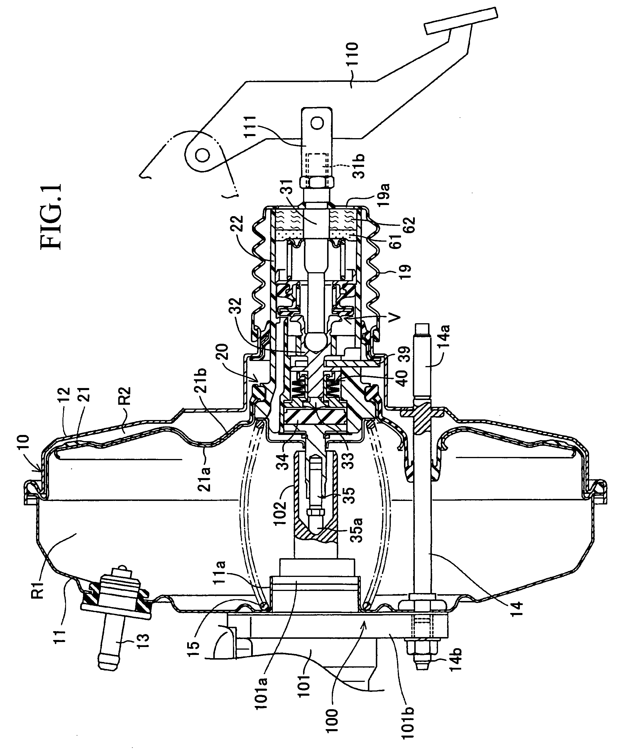 Vacuum-operated booster