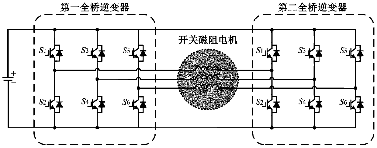 Switched reluctance motor open winding control system and control method