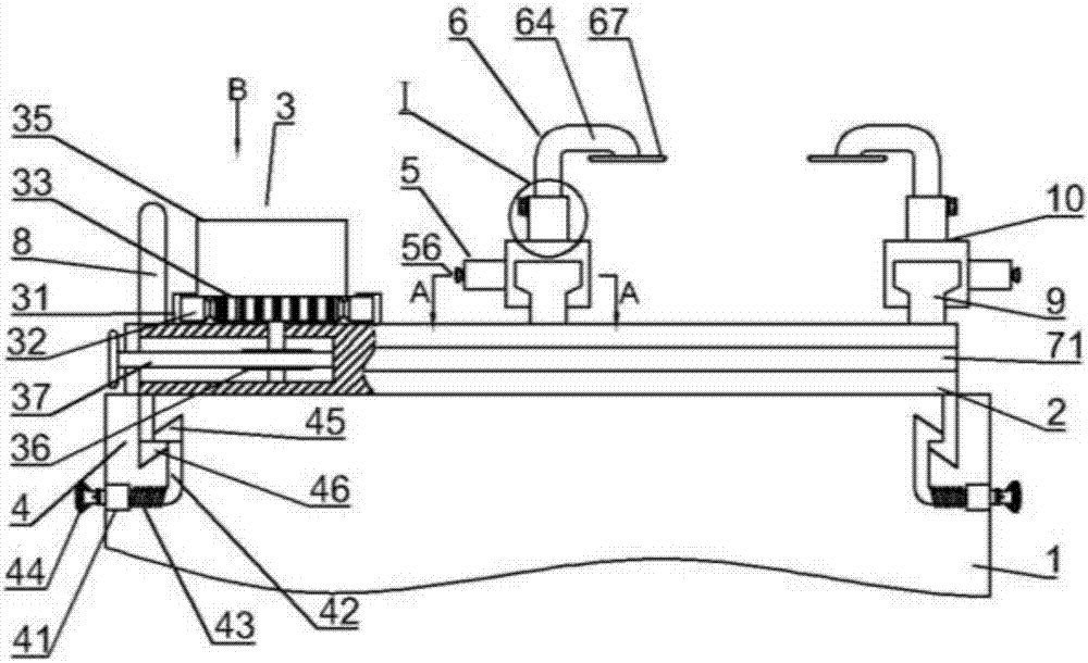 Numerical control drilling machine locating press device for large excavator clamping plate machining