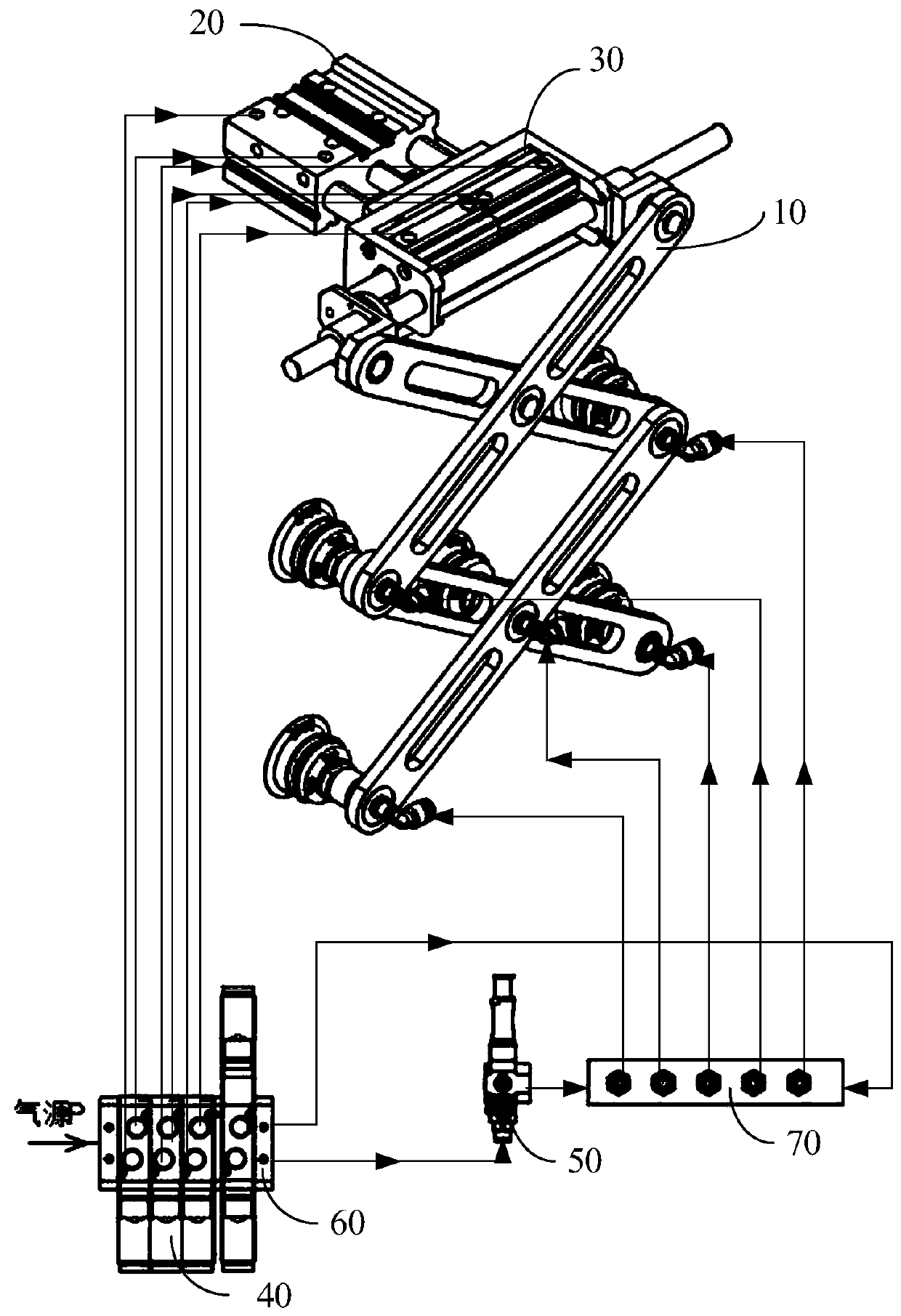 Air channel control system and method, robot, control equipment and readable storage medium