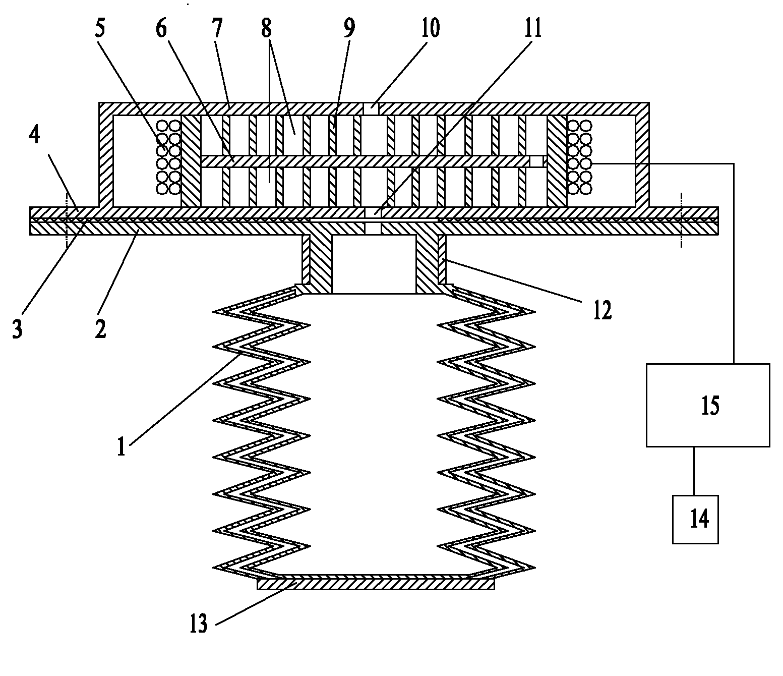 Archimedes spiral channel based controllable magneto-rheological grease buffer