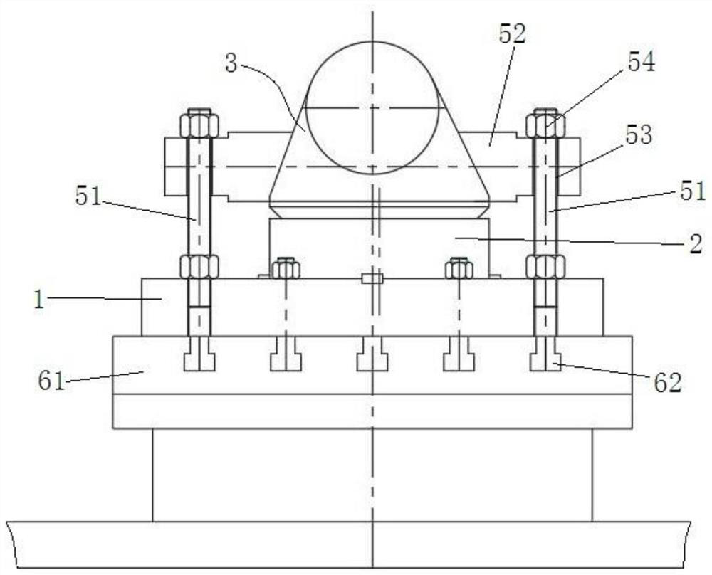 Valve ball fixing device and shaft hole machining device