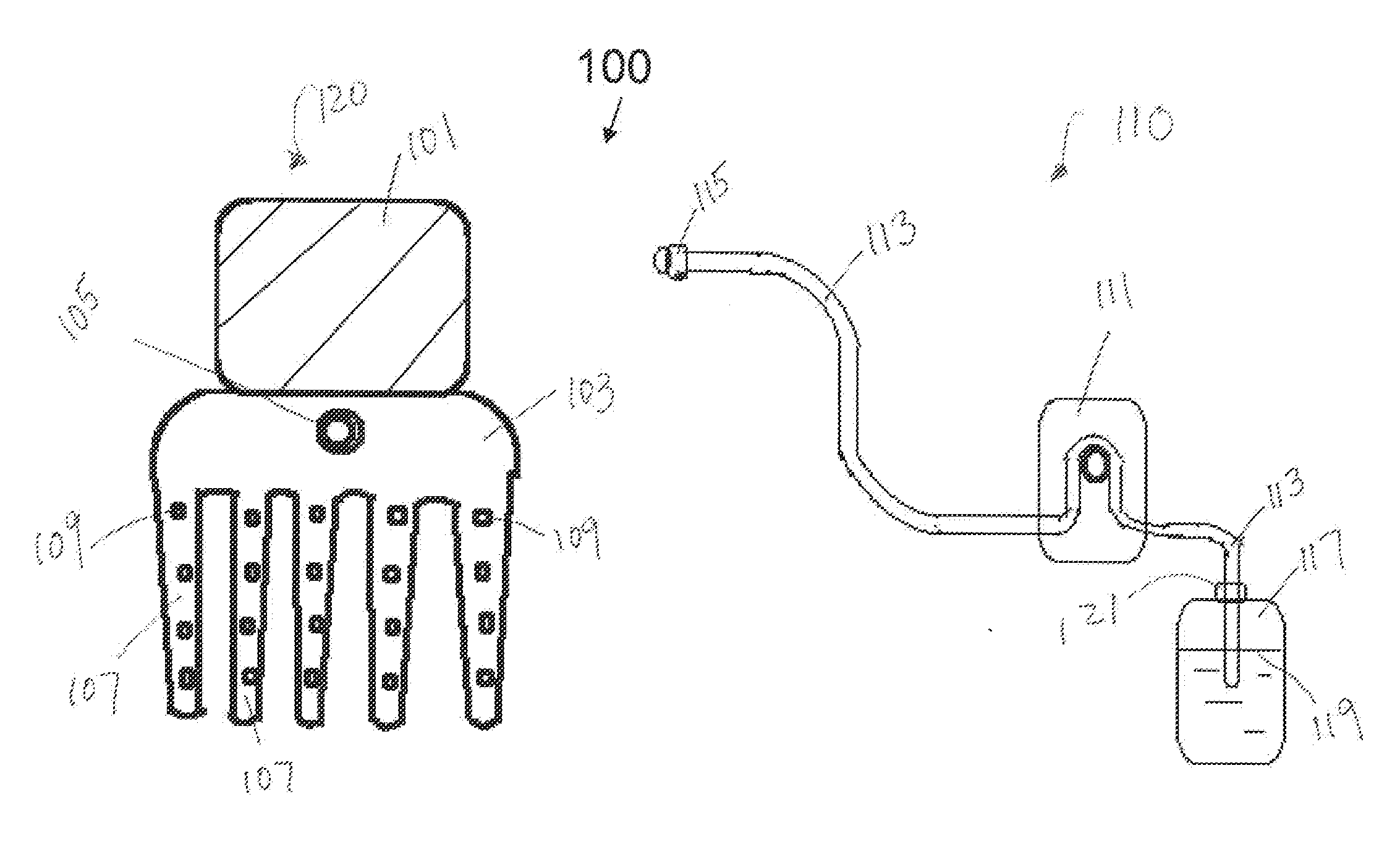 Comb device for hair treatment