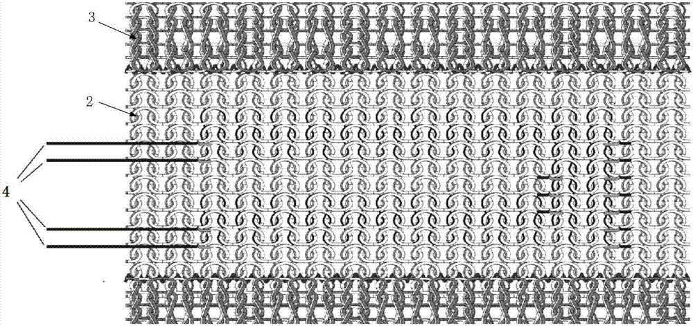 Strain sensor for weft knitted fabric and knitting method