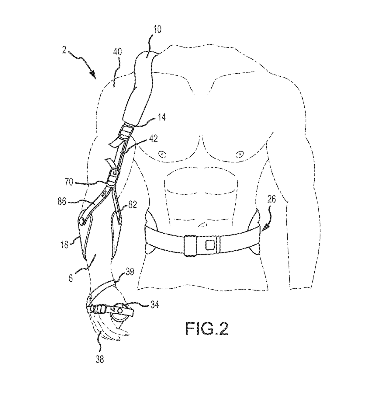 Selectively adjustable arm and shoulder support