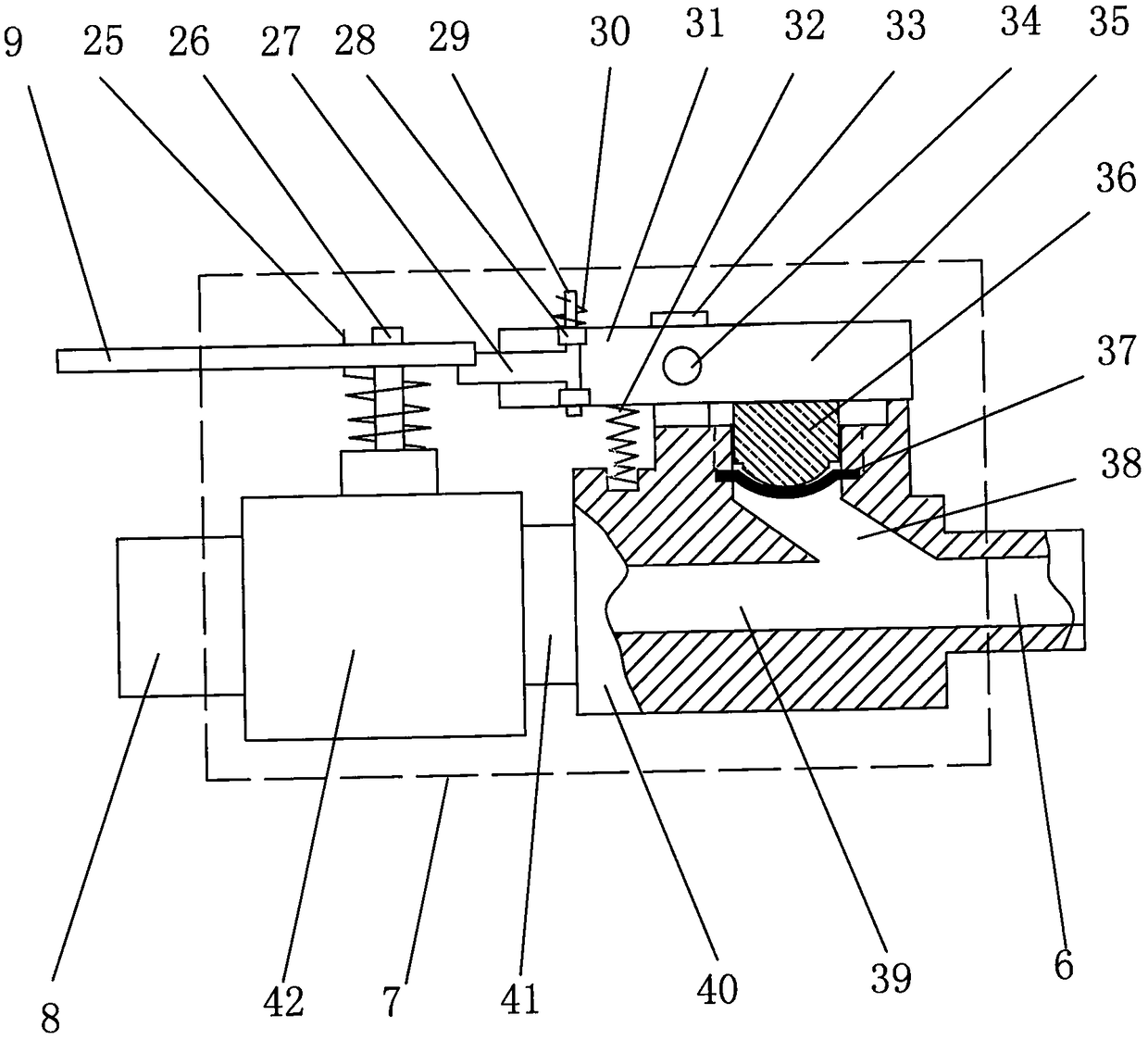 A device for controlling water inlet of a pressure water valve with a rheostat box