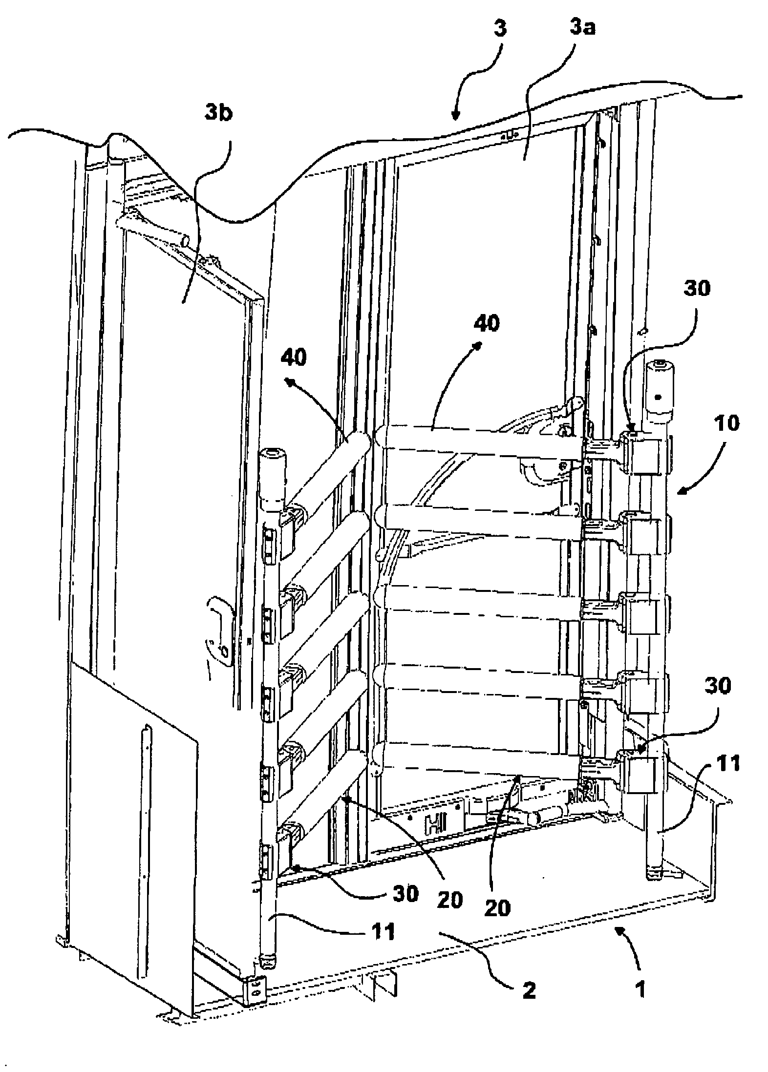 Device for preventing persons from boarding a vehicle, more specifically a bus, through a door opening