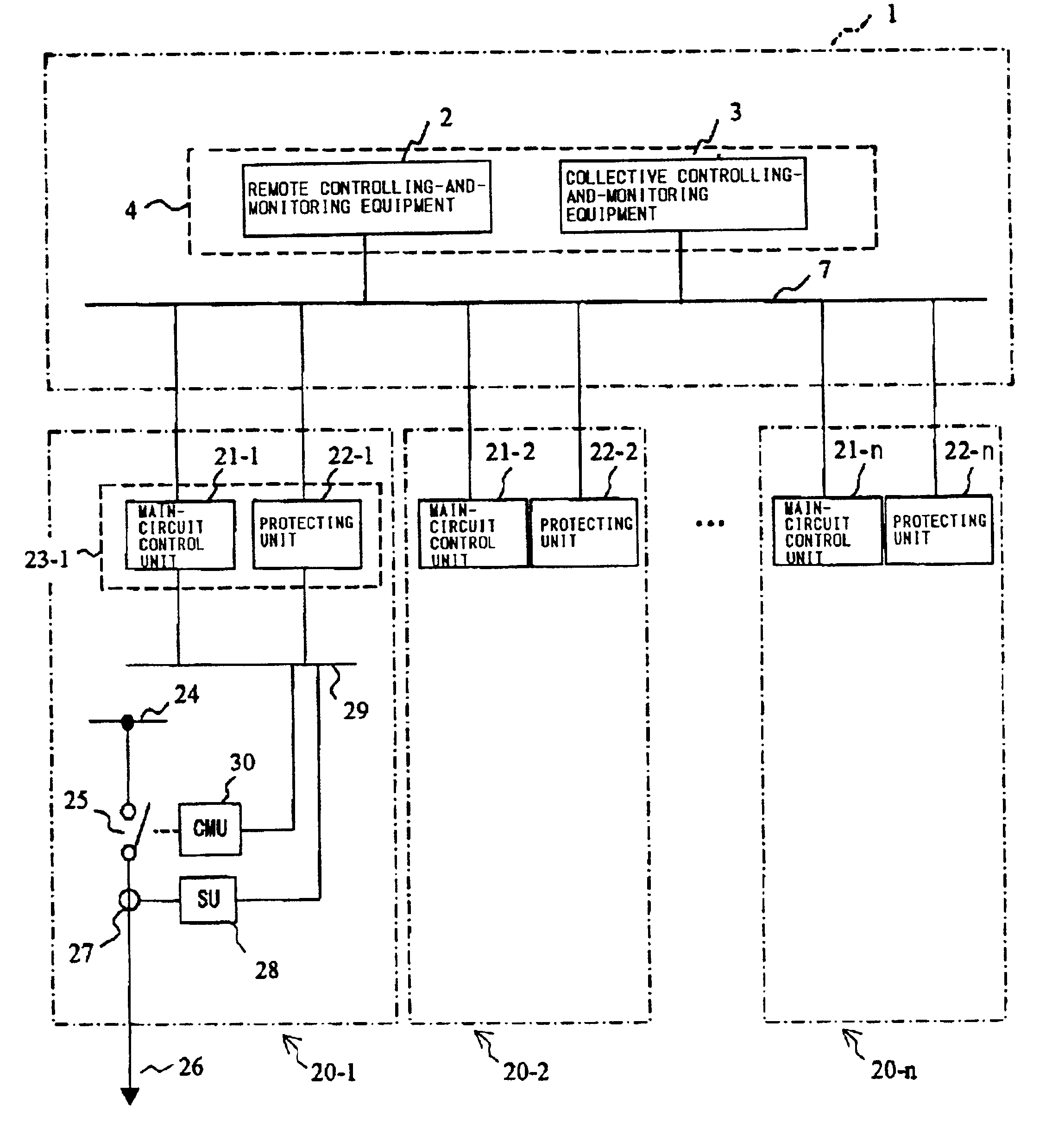 System for protecting and controlling substation main circuit components