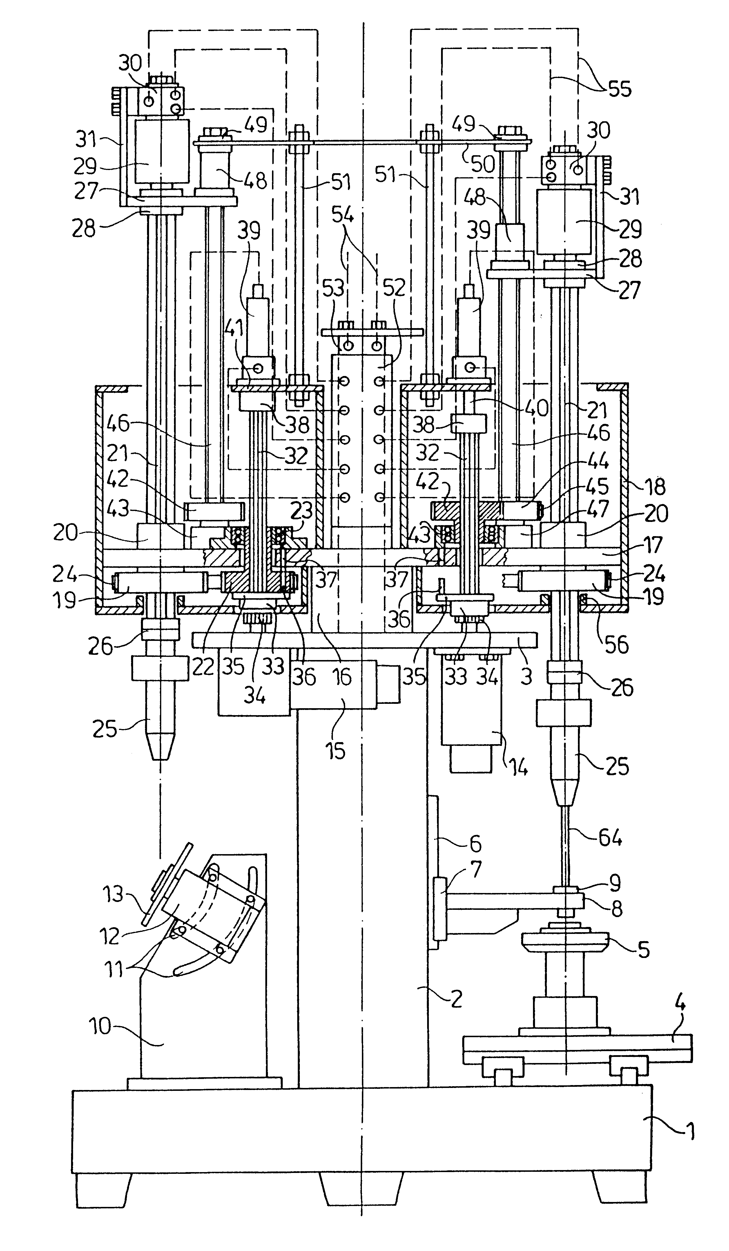 Multiple station tooling machine for manufacturing drill bits and other spirally grooved workpieces