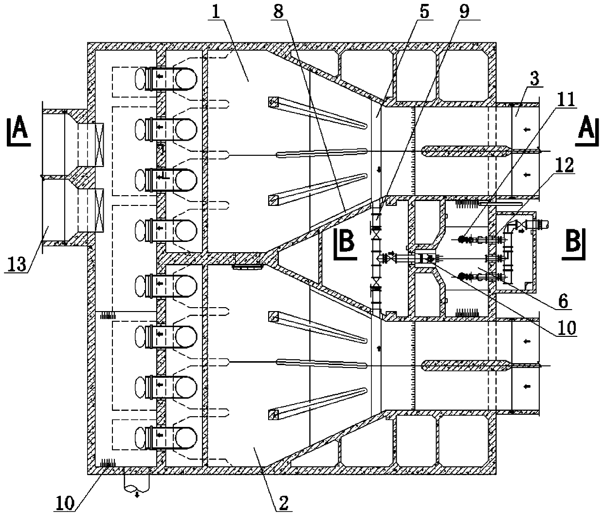 Jointly constructed rainwater pump house with function of initial rainwater and dry flow mixed sewage interception