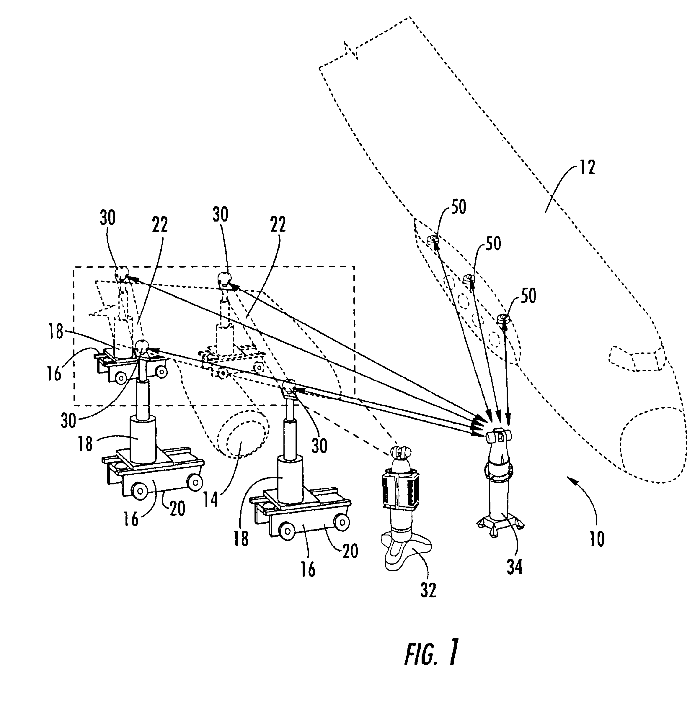 Tie-in device for the correlation of coordinate systems