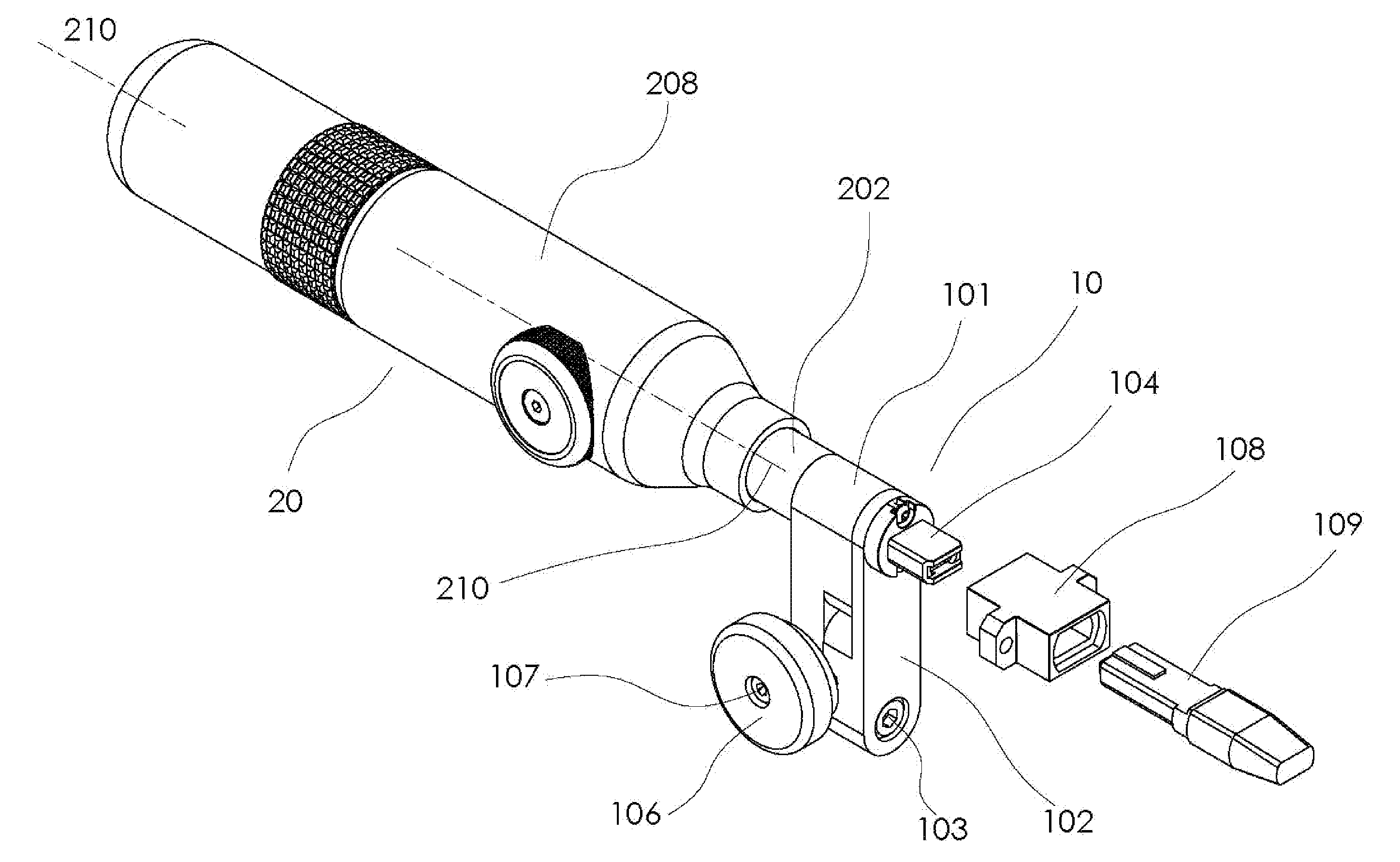 Adaptive device for shifting imaging axis across fiber-optic endfaces in multi-fiber connector for inspection