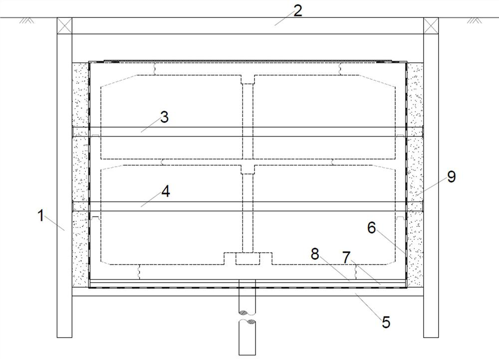 Prestressed system fabricated underground structure and construction method thereof