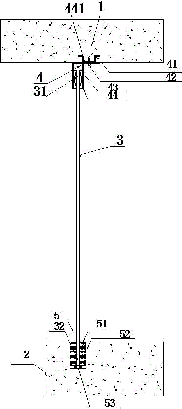 Fixing system of glass panel structure supported at two ends