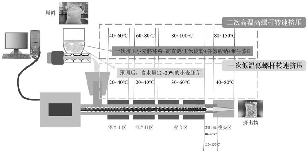 Preparation method of wheat germ-based puffed food