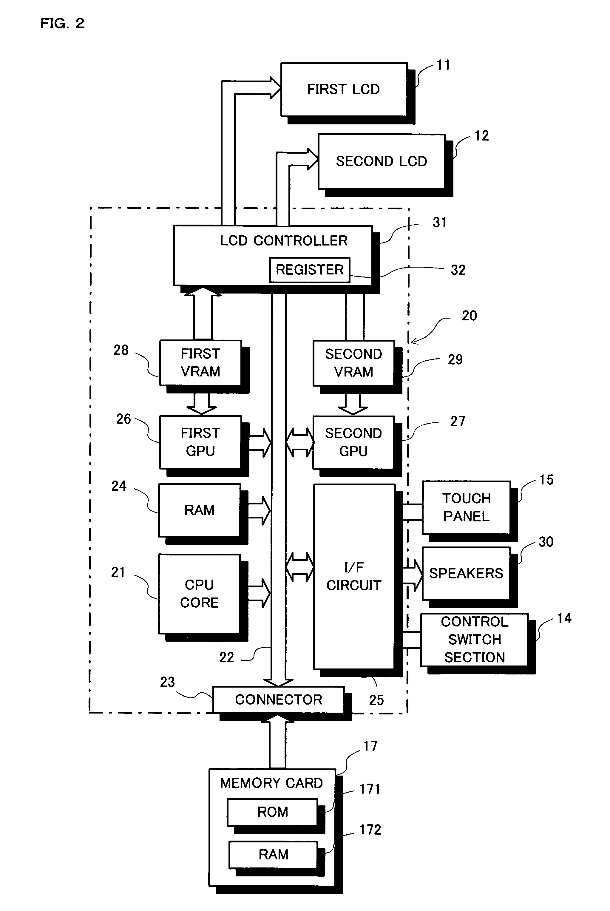 Image processing program and image processing device for moving display area