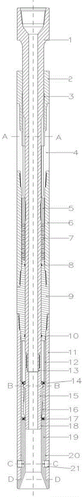 Device for converting longitudinal vibration of drill string into torsional shock of drill bit